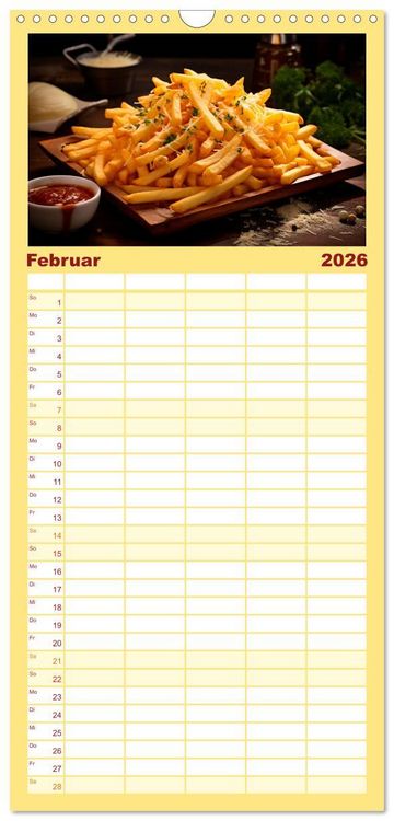 Produktbild: Familienplaner 2026 - Fastfood &Auml;sthetik mit 5 Spalten (Wandkalender, 21 x 45 cm) CALVENDO