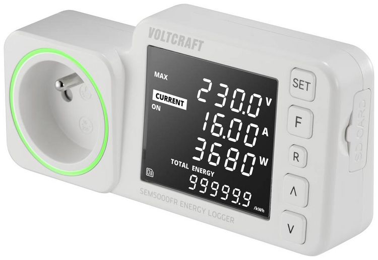 Produktbild: VOLTCRAFT SEM5000 FR Energiekosten-Messger&auml;t Kostenprognose, Alarmfunktion, Stromtarif einstellbar, Datenloggerfunktion