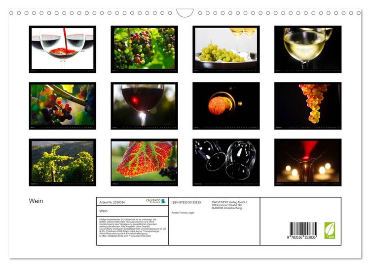 Produktbild: Wein (Wandkalender 2026 DIN A3 quer), CALVENDO Monatskalender