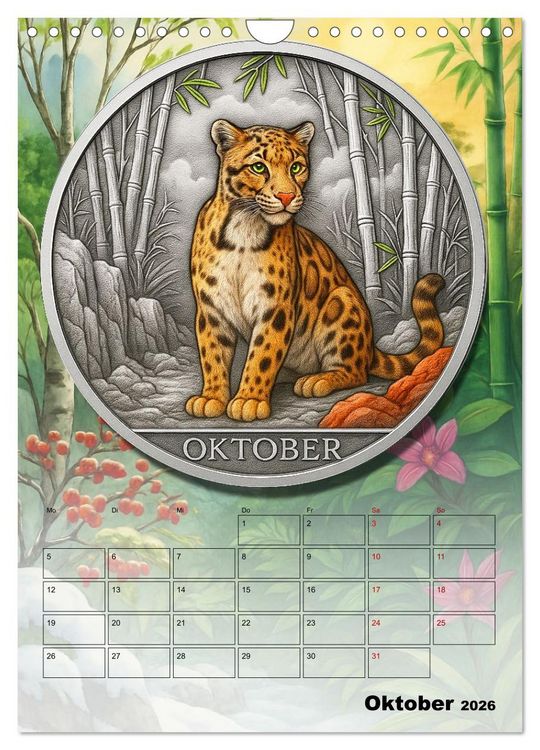 Produktbild: Katzenadel in Silber (Wandkalender 2026 DIN A4 hoch), CALVENDO Monatskalender