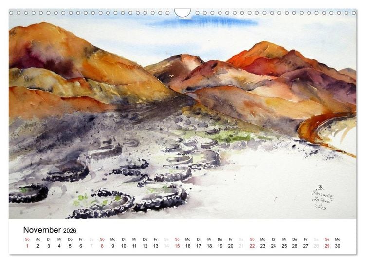 Produktbild: Aquarelle - quer durch Europa (Wandkalender 2026 DIN A3 quer), CALVENDO Monatskalender