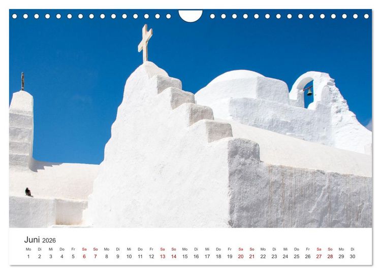Produktbild: Stadt Mykonos - Impressionen (Wandkalender 2026 DIN A4 quer), CALVENDO Monatskalender