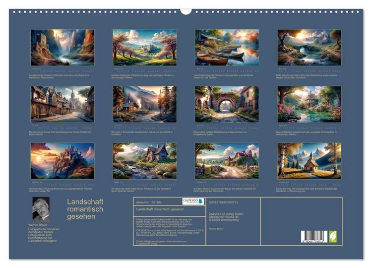 Produktbild: Landschaft romantisch gesehen (Wandkalender 2026 DIN A2 quer), CALVENDO Monatskalender