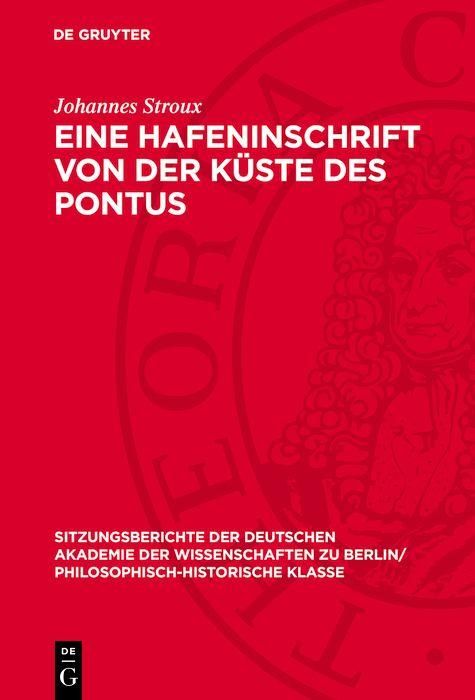 Produktbild: Eine Hafeninschrift von der K&uuml;ste des Pontus