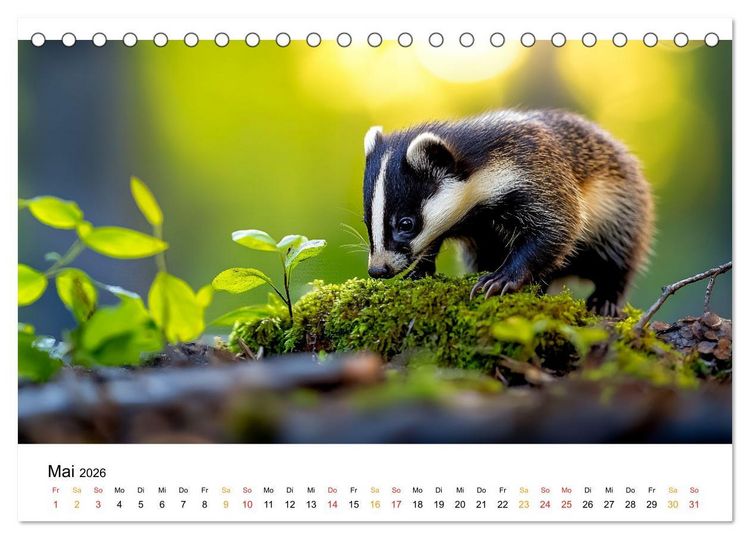 Produktbild: Wilde Tierwelt im Wald (Tischkalender 2026 DIN A5 quer), CALVENDO Monatskalender