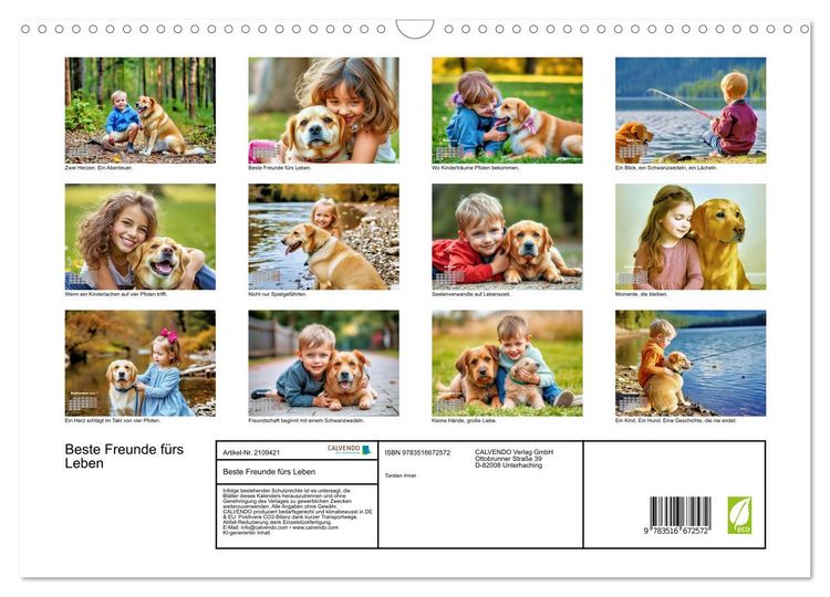 Produktbild: Beste Freunde f&uuml;rs Leben (Wandkalender 2026 DIN A3 quer), CALVENDO Monatskalender