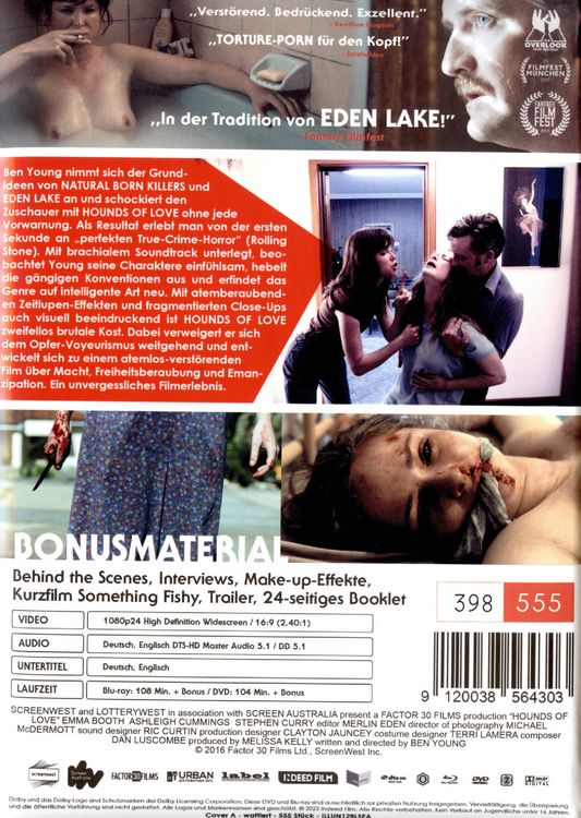 Produktbild: Hounds of Love - 2-Disc Limited Mediabook - Cover A (wattiert) (Blu-ray+DVD)