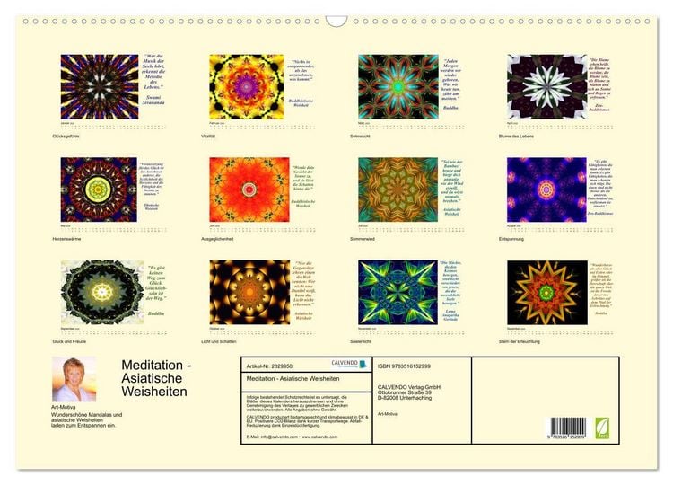Produktbild: Meditation - Asiatische Weisheiten (Wandkalender 2026 DIN A2 quer), CALVENDO Monatskalender