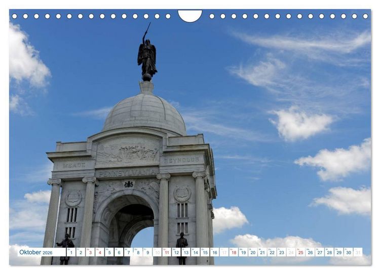 Produktbild: Gettysburg Military Park (Wandkalender 2026 DIN A4 quer), CALVENDO Monatskalender