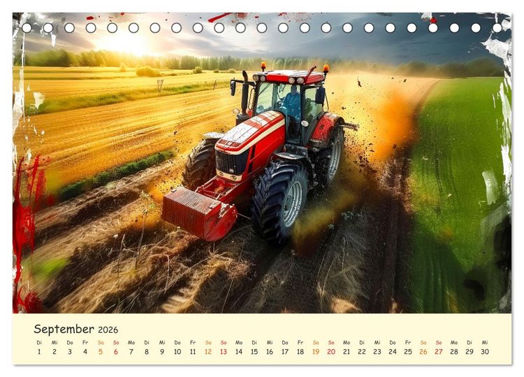 Produktbild: Traktoren - tolle Momente (Tischkalender 2026 DIN A5 quer), CALVENDO Monatskalender