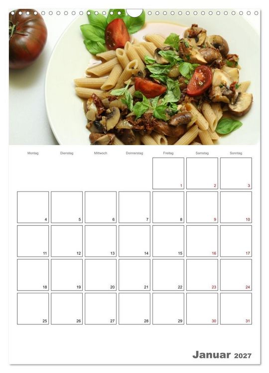 Produktbild: Pasta mit Gem&uuml;se (Wandkalender 2027 DIN A3 hoch), CALVENDO Monatskalender