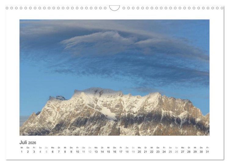 Produktbild: Die sch&ouml;nsten Gipfel der Alpen - Giganten aus Fels und Eis (Wandkalender 2026 DIN A3 quer), CALVENDO Monatskalender