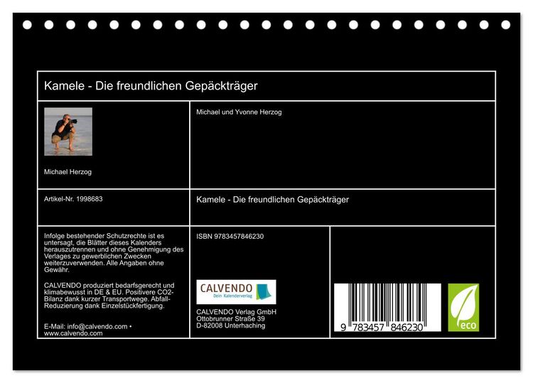 Produktbild: Kamele - Die freundlichen Gep&auml;cktr&auml;ger (Tischkalender 2026 DIN A5 quer), CALVENDO Monatskalender