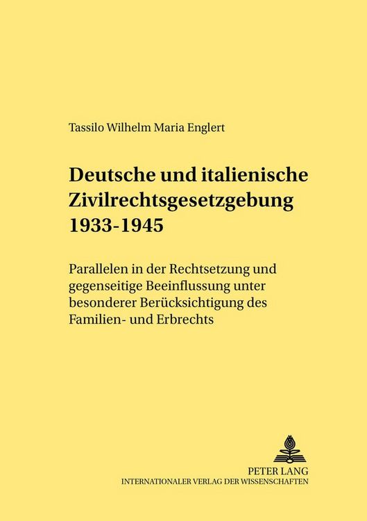 Produktbild: Deutsche und italienische Zivilrechtsgesetzgebung 1933&ndash;1945
