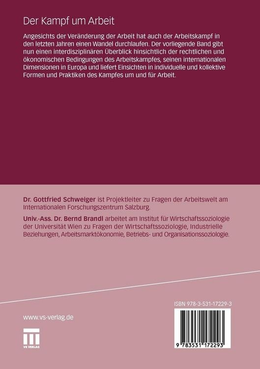 Produktbild: Der Kampf um Arbeit