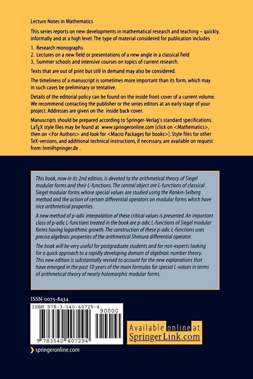 Produktbild: Non-Archimedean L-Functions and Arithmetical Siegel Modular Forms