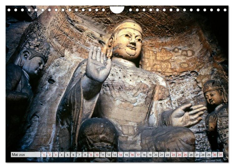 Produktbild: Die Grotten und h&auml;ngenden Kl&ouml;ster von Yungang (Wandkalender 2026 DIN A4 quer), CALVENDO Monatskalender