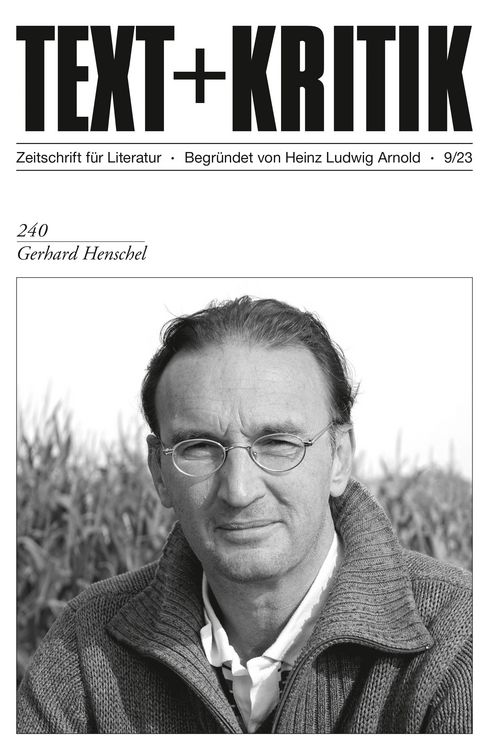 Produktbild: TEXT + KRITIK 240 - Gerhard Henschel