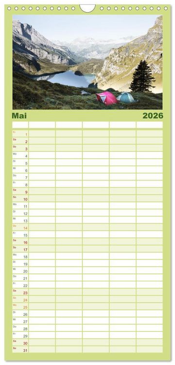 Produktbild: Familienplaner 2026 - Camping - Raus in die Natur. mit 5 Spalten (Wandkalender, 21 x 45 cm) CALVENDO