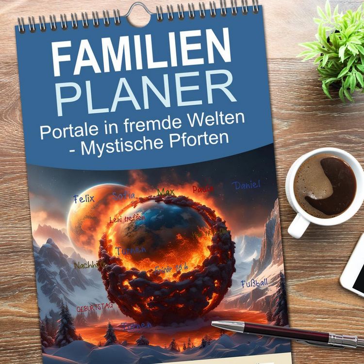 Produktbild: Familienplaner 2026 - Portale in fremde Welten - Mystische Pforten mit 5 Spalten (Wandkalender, 21 x 45 cm) CALVENDO