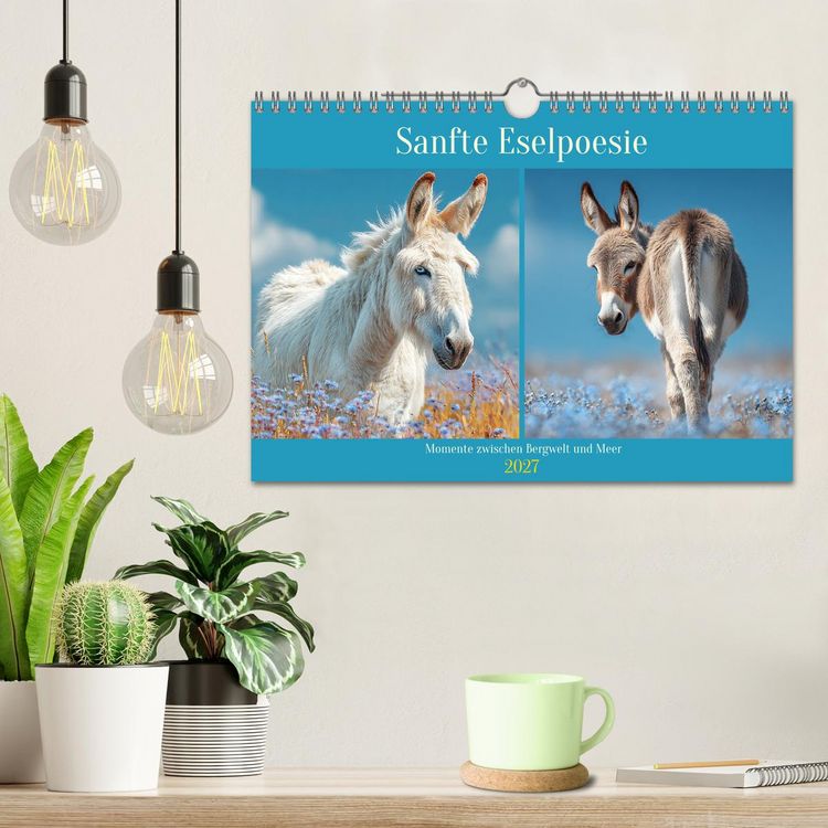 Produktbild: Sanfte Eselpoesie. Momente zwischen Bergwelt und Meer (Wandkalender 2027 DIN A4 quer), CALVENDO Monatskalender