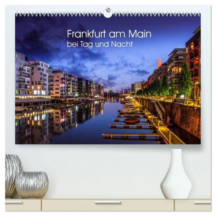 Produktbild: Frankfurt am Main bei Tag und Nacht (hochwertiger Premium Wandkalender 2026 DIN A2 quer), Kunstdruck in Hochglanz