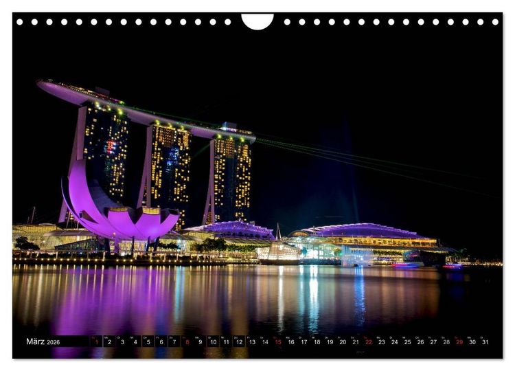 Produktbild: Singapur - Einzigartige Skylines (Wandkalender 2026 DIN A4 quer), CALVENDO Monatskalender