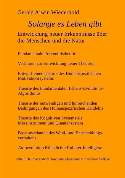Produktbild: Solange es Leben gibt - Entwicklung neuer Erkenntnisse &uuml;ber die Menschen und die Natur