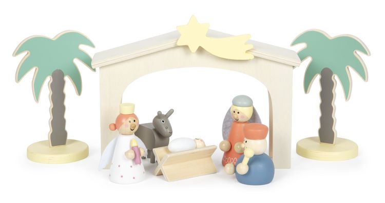 Produktbild: Spielset Holzkrippe Weihnachtsgeschichte