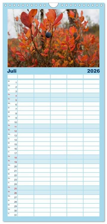 Produktbild: Familienplaner 2026 - Lappland mit 5 Spalten (Wandkalender, 21 x 45 cm) CALVENDO