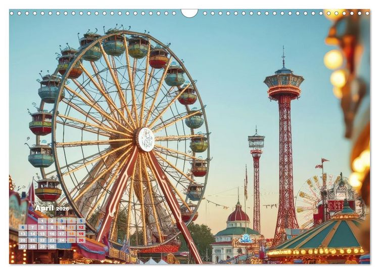 Produktbild: Riesenr&auml;der und Kirmes (Wandkalender 2026 DIN A3 quer), CALVENDO Monatskalender