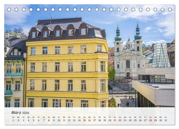 Produktbild: Karlsbad / Karlovy Vary - Kleinod im Westb&ouml;hmischen B&auml;derdreieck (Tischkalender 2026 DIN A5 quer), CALVENDO Monatskalender