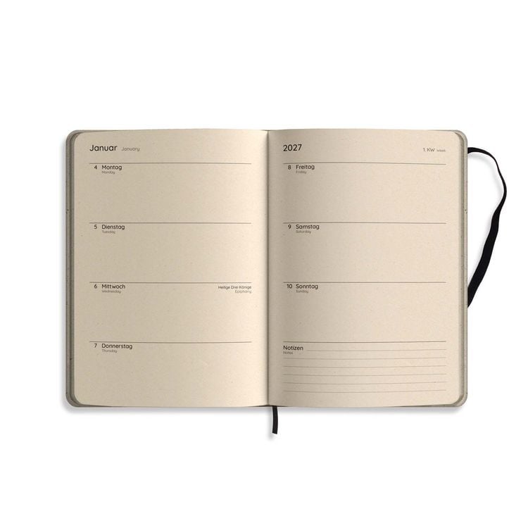 Produktbild: matabooks &ndash; A5 Kalender Samaya 2027 Farbe: Nature M (DE/EN)