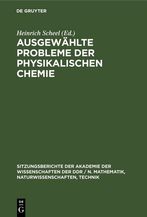 Produktbild: Ausgew&auml;hlte Probleme der physikalischen Chemie