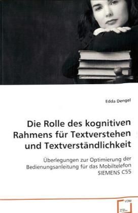 Produktbild: Dengel Edda: Die Rolle des kognitiven Rahmens f&uuml;r Textverste