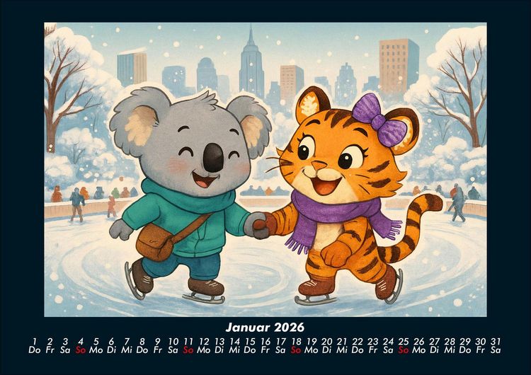 Produktbild: Kiki & Tina - Ein Jahr in New York 2026 Fotokalender DIN A4