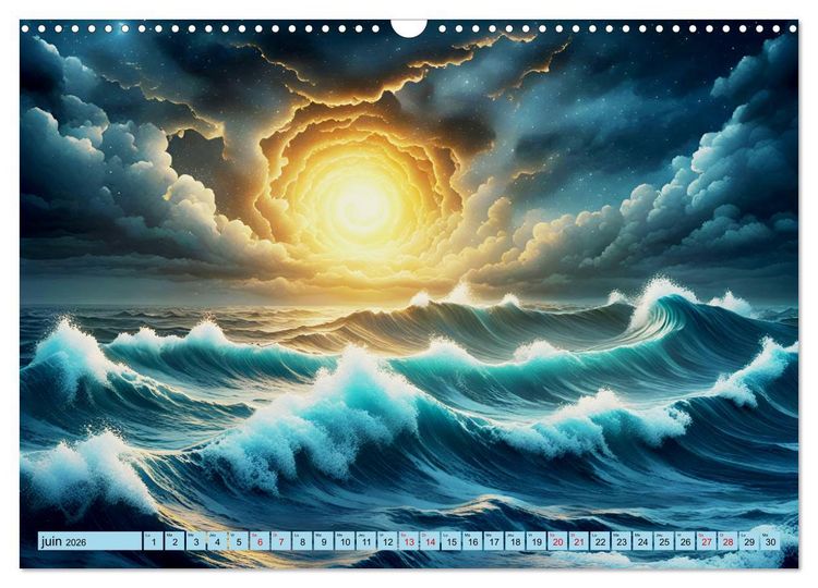 Produktbild: Vagues en col&egrave;re (Calendrier mural 2026 DIN A3 vertical), CALVENDO calendrier mensuel