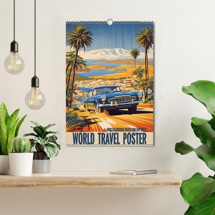 Produktbild: World Travel Poster - nostalgische Reise um die Welt (Wandkalender 2026 DIN A3 hoch), CALVENDO Monatskalender
