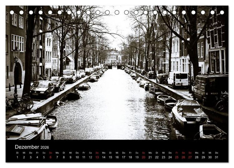 Produktbild: Amsterdam 2026 (Tischkalender 2026 DIN A5 quer), CALVENDO Monatskalender