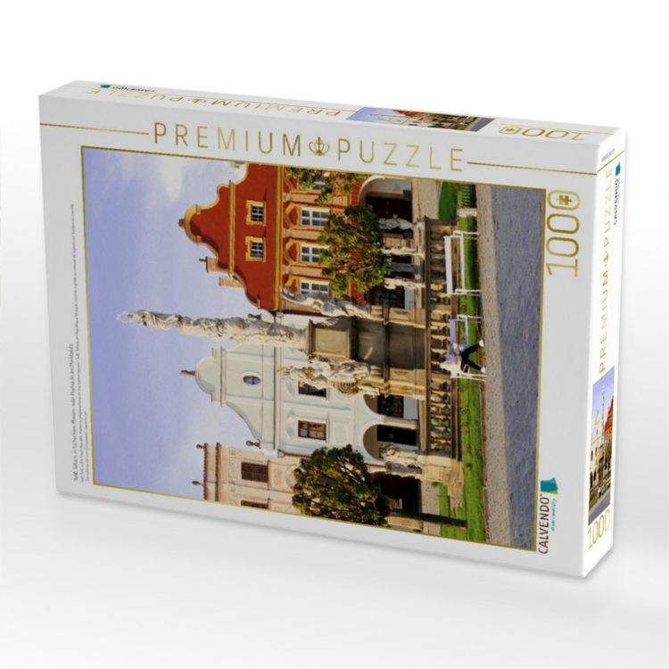 Produktbild: CALVENDO Puzzle Telc, Teltsch, in Tschechien, Marien- oder Pests&auml;ule am Marktplatz | 1000 Teile Lege-Gr&ouml;&szlig;e 64x48cm Foto-Puzzle f&uuml;r gl&uuml;ckliche Stunden