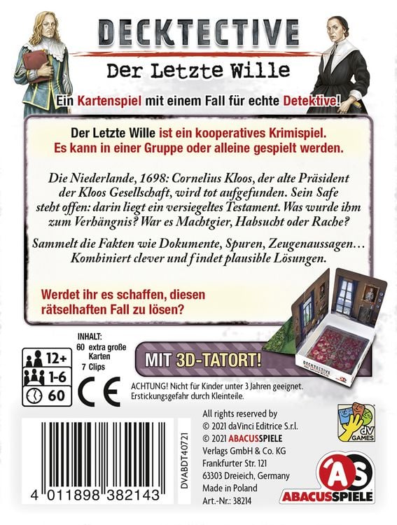 Produktbild: Decktective - Der Letzte Wille