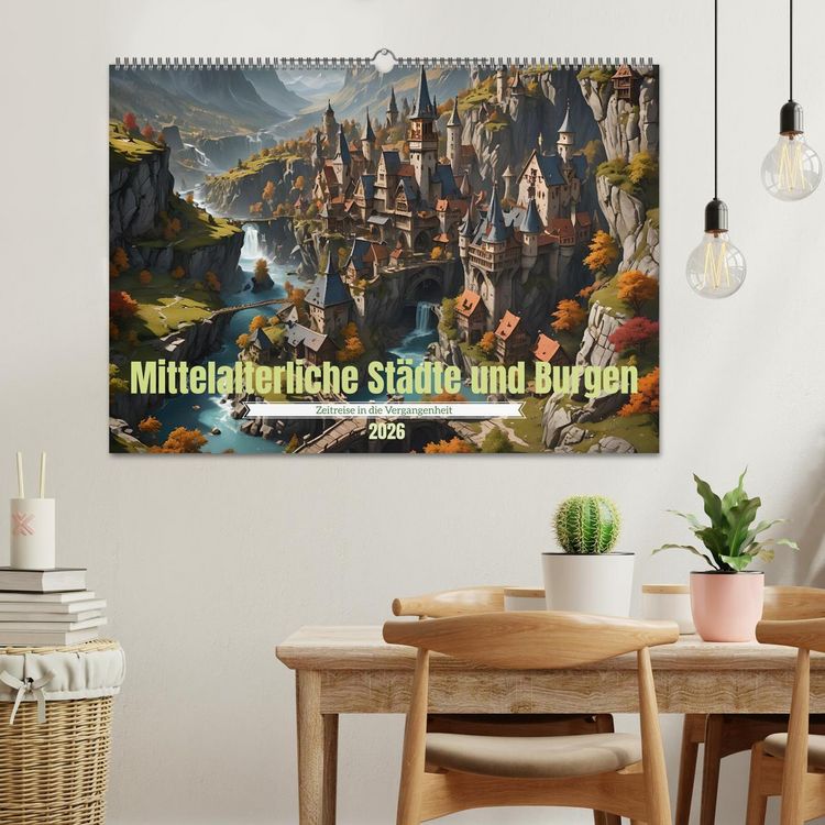 Produktbild: Mittelalterliche St&auml;dte und Burgen (Wandkalender 2026 DIN A2 quer), CALVENDO Monatskalender
