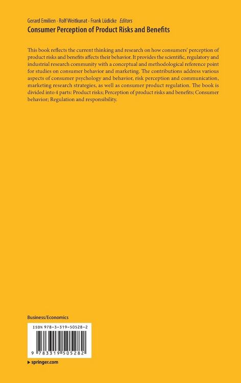 Produktbild: Consumer Perception of Product Risks and Benefits