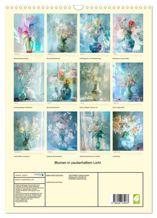Produktbild: Blumen in zauberhaftem Licht (Wandkalender 2026 DIN A3 hoch), CALVENDO Monatskalender