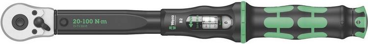 Produktbild: Wera Click-Torque B 1 05075610001 Drehmomentschl&uuml;ssel mit Umschaltknarre 3/8" (10 mm) 10 - 50 Nm