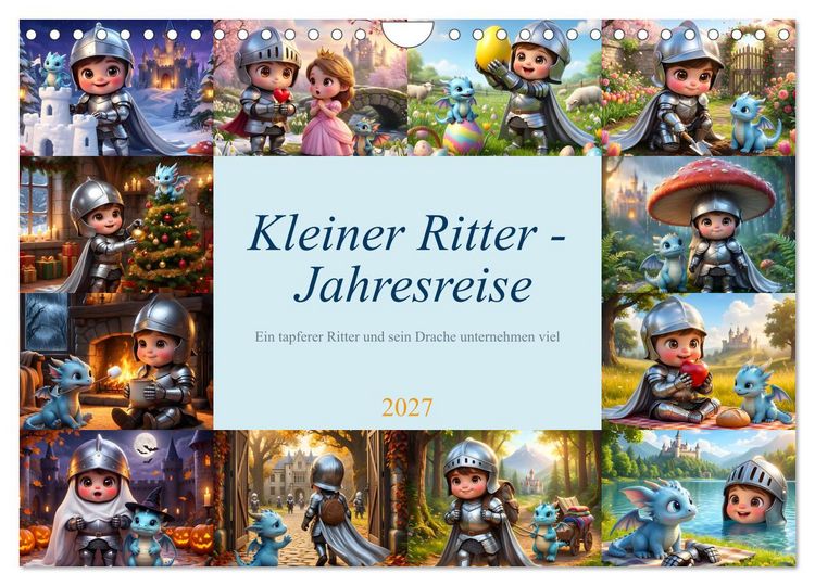 Produktbild: Kleiner Ritter - Jahresreise (Wandkalender 2027 DIN A4 quer), CALVENDO Monatskalender