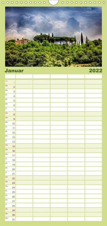 Produktbild: Familienplaner Toskana - sp&uuml;r den Sommer (Wandkalender 2022 , 21 cm x 45 cm, hoch)
