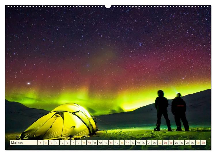 Produktbild: Sternenhimmel im magischen Licht - Polarlicht und Milchstra&szlig;e (Wandkalender 2026 DIN A2 quer), CALVENDO Monatskalender