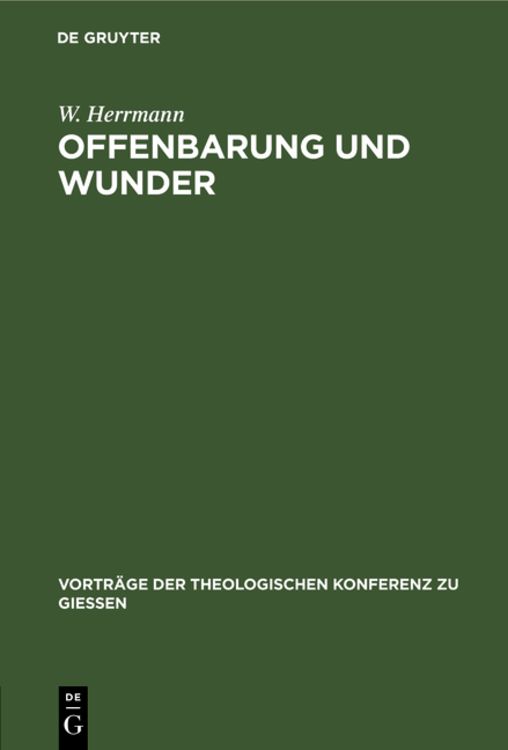 Produktbild: Offenbarung und Wunder