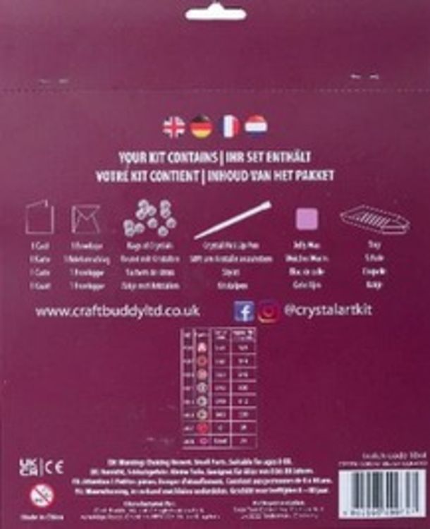 Produktbild: Craft Buddy CCK-A100 - Crystal Art Card Kit, Pig on the Fence, Schwein, 18x18cm, Kristall-Kunstkarte, Diamond Painting